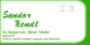 sandor mendl business card